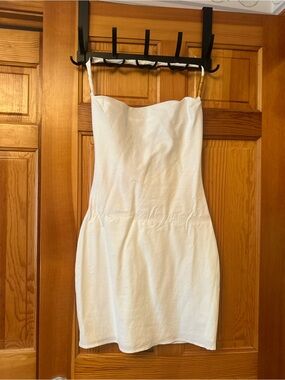 White Mini Strapless Dress